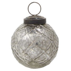 Bombka Ornament Srebrna Diamond Pattern Ib Laursen