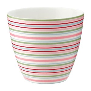 Kubek Latte Silvia Stripe White Green Gate